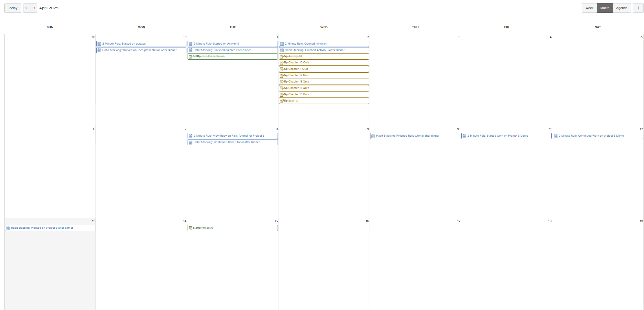 April Habit Tracking Calendar